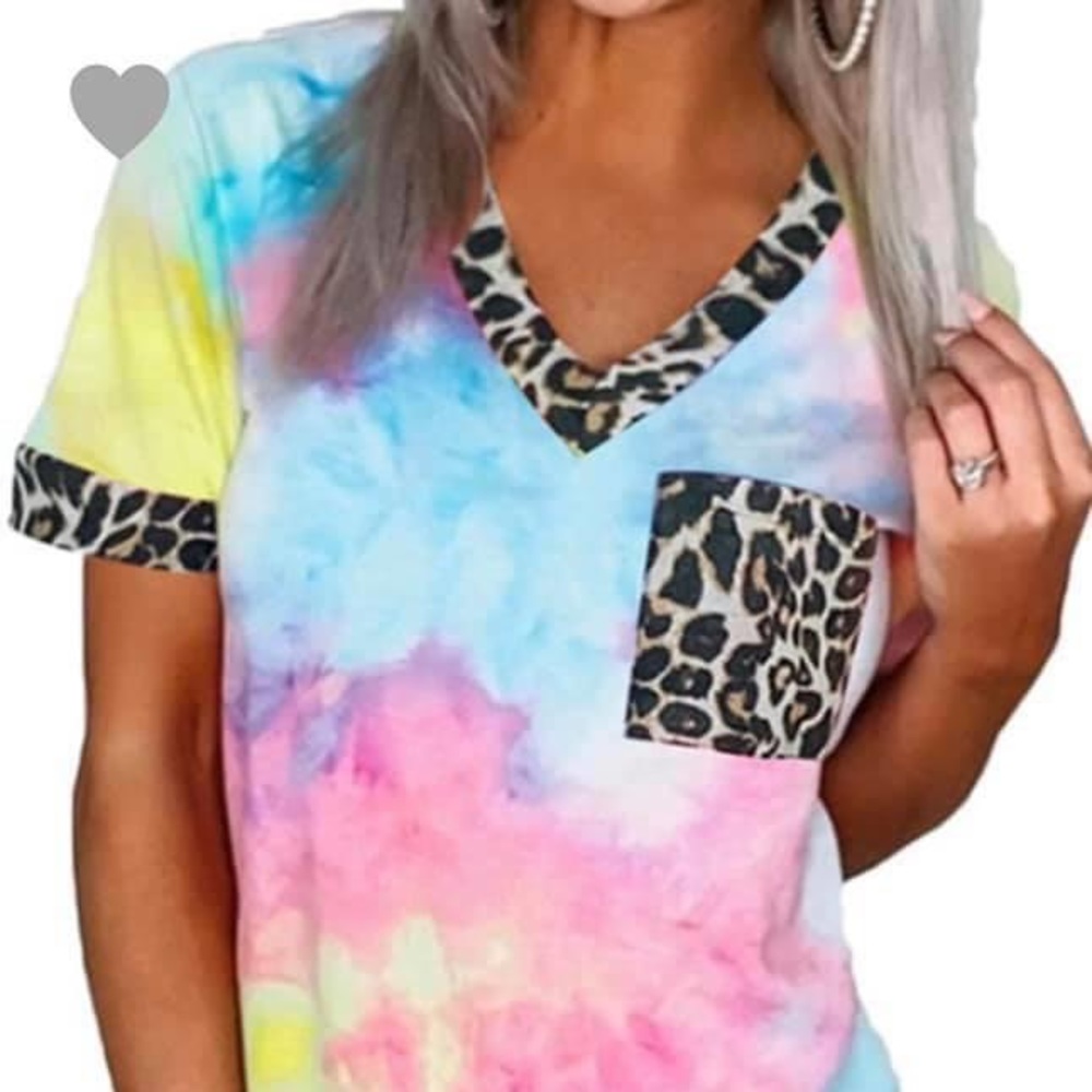 BN Boutique Light Weight Tie Dye Leopard Tunic